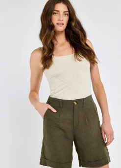 Maryland Women’s Linen Shorts - Khaki