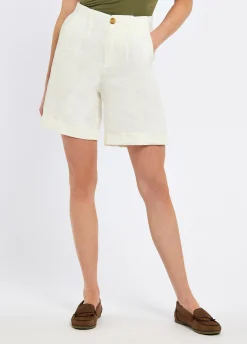 Maryland Women’s Linen Shorts - White