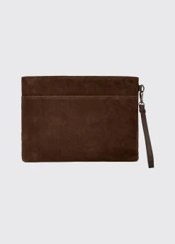 Millymount Ladies Suede Clutch - Cigar