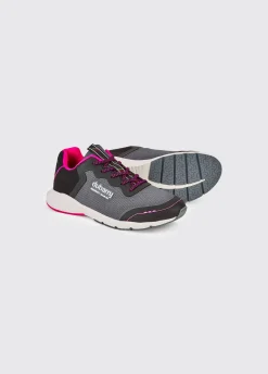 Palermo Ladies Lightweight Sporty Trainer - Steel/Cerise