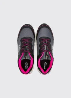 Palermo Ladies Lightweight Sporty Trainer - Steel/Cerise