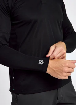 Piraeus Men's Long Sleeve Technical Polo - Black