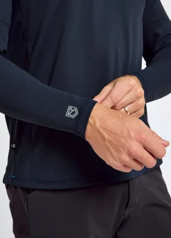 Piraeus Men's Long Sleeve Technical Polo - Navy