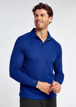 Piraeus Men's Long Sleeve Technical Polo - Ultramarine