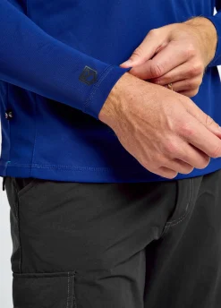 Piraeus Men's Long Sleeve Technical Polo - Ultramarine