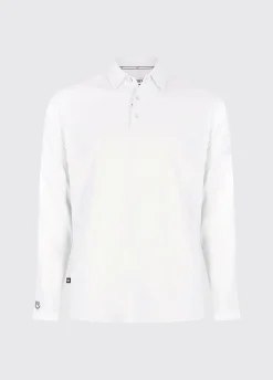 Piraeus Men's Long Sleeve Technical Polo - White