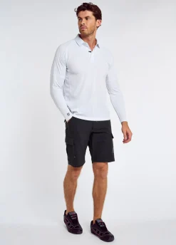 Piraeus Men's Long Sleeve Technical Polo - White