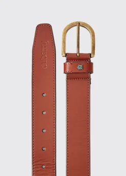Porthall Mens Leather Belt - Chestnut