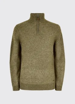 Power Men's Zip neck sweater - Dusky Green