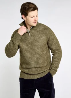 Power Men's Zip neck sweater - Dusky Green