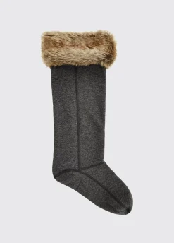Raftery Ladies Faux Fur Boot Liners - Chinchilla