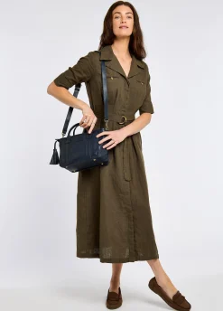 Ramelton Medium Size Leather Handbag - Navy