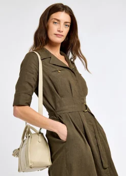 Ramelton Medium Size Leather Handbag - Oyster