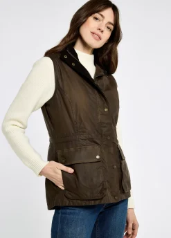 Rathsallagh Women's wax cotton gilet - Café