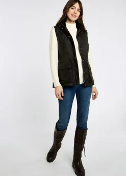 Rathsallagh Women's wax cotton gilet - Verdigris