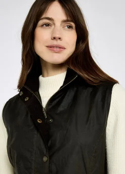 Rathsallagh Women's wax cotton gilet - Verdigris