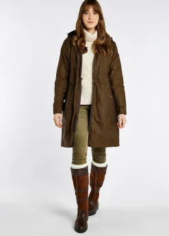 Redington Ladies Long Wax Coat - Ginger