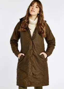 Redington Ladies Long Wax Coat - Ginger