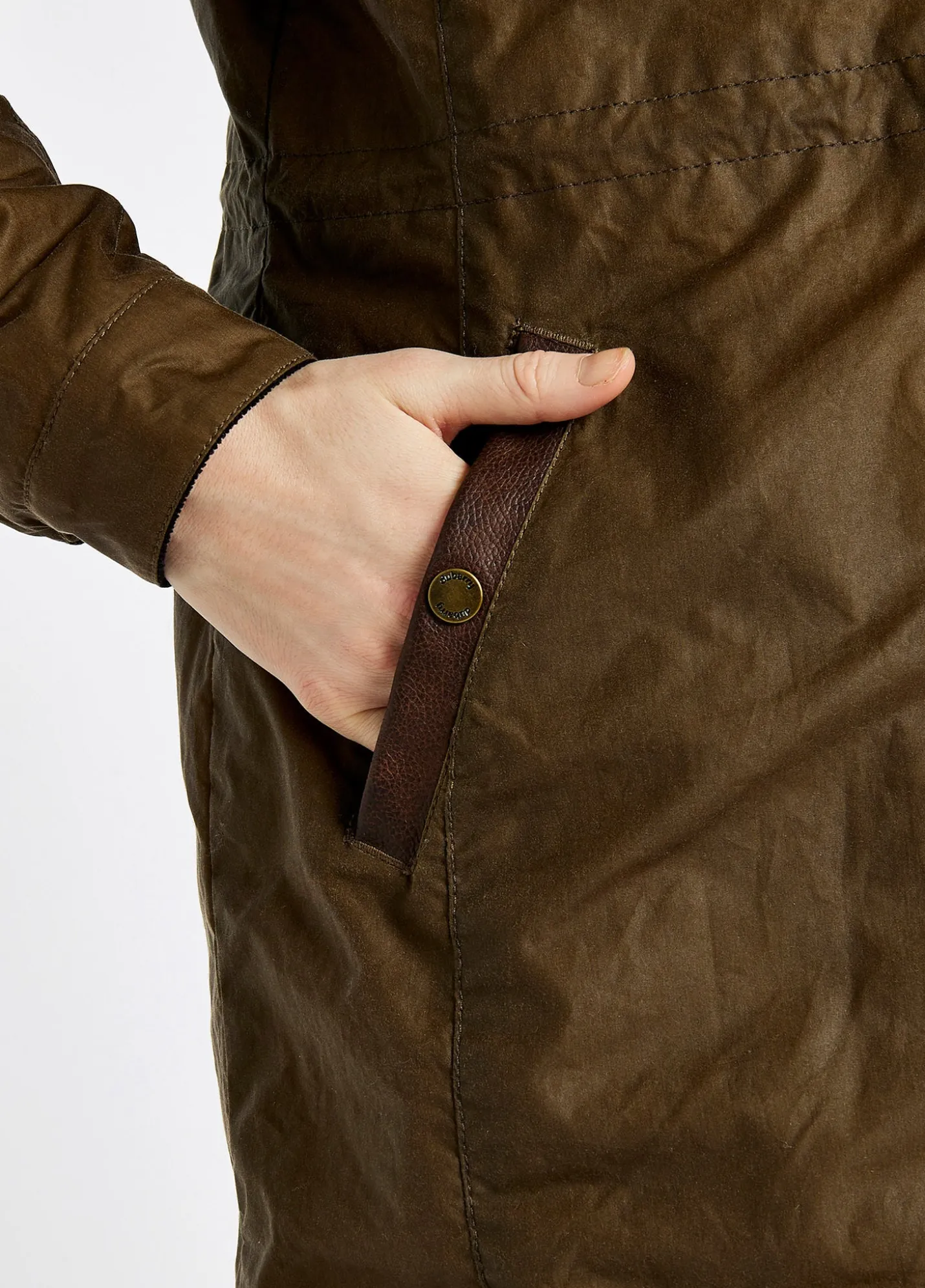 Redington Ladies Long Wax Coat - Ginger