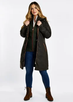 Redington Ladies Long Wax Coat - Verdigris