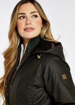 Redington Ladies Long Wax Coat - Verdigris