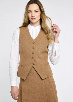 Robinswood Women’s tweed waistcoat - Camel Twill