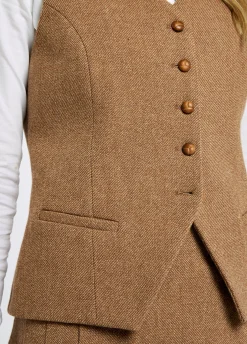 Robinswood Women’s tweed waistcoat - Camel Twill