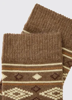 Rolestown Fair Isle Alpaca socks - Elk
