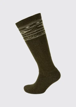 Rolestown Fair Isle Alpaca socks - Olive