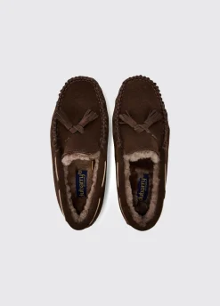 Rosslare Women's Moccasin Slipper - Cigar