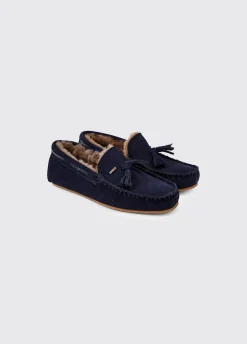 Rosslare Women's Moccasin Slipper - French Navy