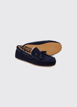 Rosslare Women's Moccasin Slipper - French Navy