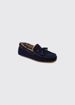 Rosslare Women's Moccasin Slipper - French Navy