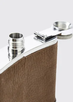 Rugby Mens Hipflask - Walnut