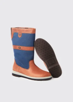 Shamrock Ladies Sailing Boot - Navy/Brown
