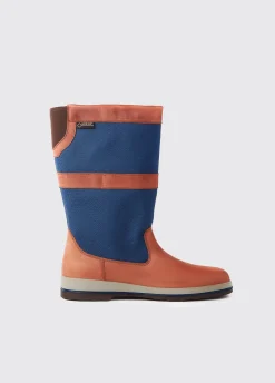 Shamrock Ladies Sailing Boot - Navy/Brown