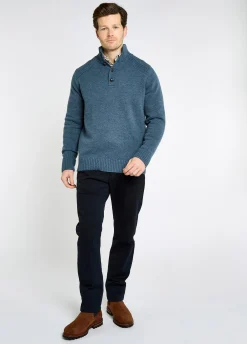 Shields Men’s button neck knit - Indigo