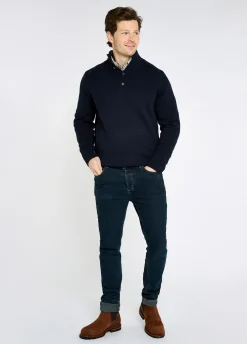 Shields Men’s button neck knit - Navy