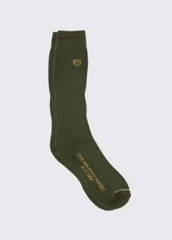 Short Mens Boot Socks - Olive