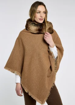 Silverfir Tweed Poncho - Camel Twill