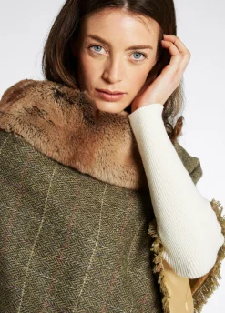 Silverfir Women's Tweed Poncho - Thistle
