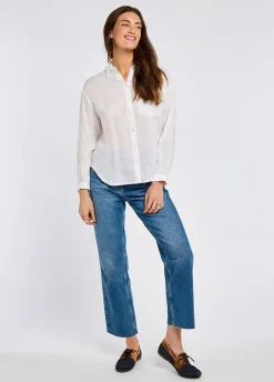 Silvergrass Women’s Relaxed Linen Shirt - White