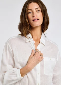Silvergrass Women’s Relaxed Linen Shirt - White