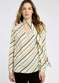 Sweetalison Women's tie-neck blouse - Ivory