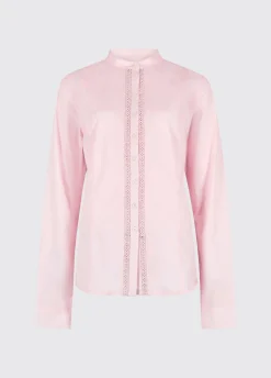 Waterlily Ladies Mandarin Collar Shirt - Pale Pink